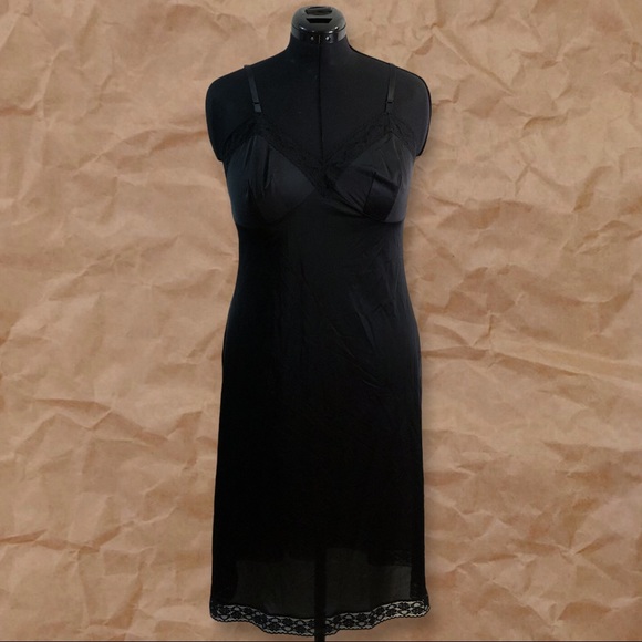 Vintage Vanity Fair Black Slip Mini Dress - Picture 8 of 16